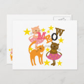 Dansende katten briefkaart (Voorkant / Achterkant)
