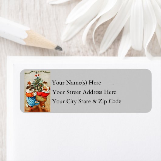  dansende katten en honden etiket (Insitu)