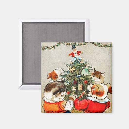 Dansende katten en honden  magneet (Voorkant / Achterkant)