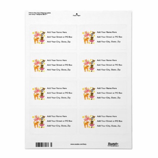 Dansende katten etiket (Full Sheet)