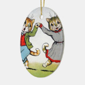 Dansende katten keramisch ornament (Links)