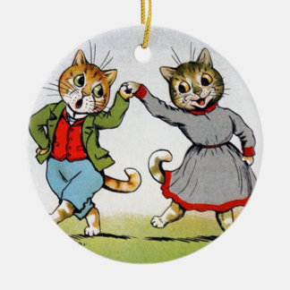 Dansende katten keramisch ornament