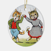 Dansende katten keramisch ornament (Links)