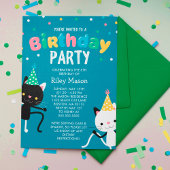 Dansende katten op Birthday Party Kaart