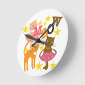 Dansende katten ronde klok (Hoek)