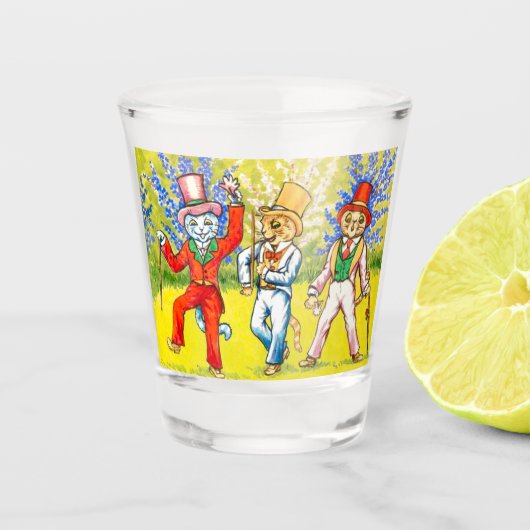 Dansende katten shot glas (Voorkant)