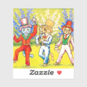 Dansende katten sticker (Vel)