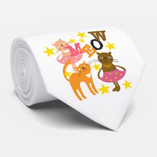 Dansende katten stropdas (Opgerold)