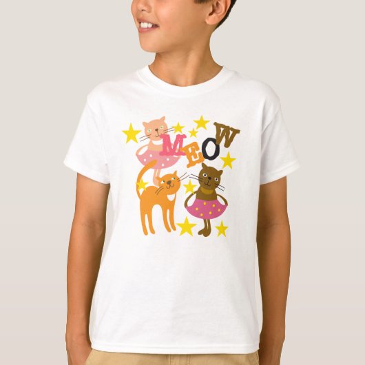 Dansende katten t-shirt (Voorkant)