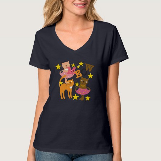 Dansende katten t-shirt (Voorkant)