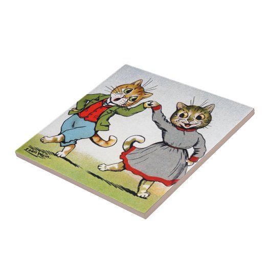 Dansende katten tegeltje (Zijkant)