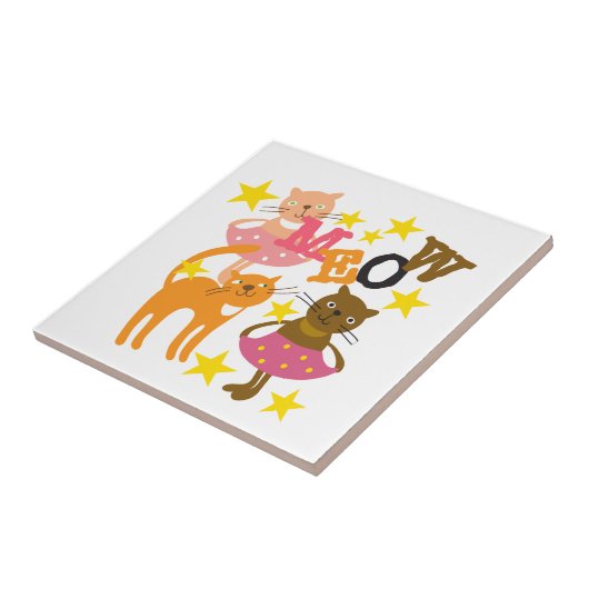 Dansende katten tegeltje (Zijkant)