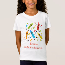 Dansende Kawaii Kleurpotloden Hallo Kleuterschool T-shirt