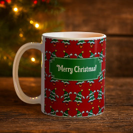 Dansende Kerstbomen Prettig Kerstfeest! Patroon Koffiemok