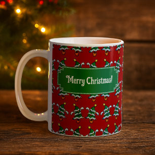 Dansende Kerstbomen Prettig Kerstfeest! Patroon Koffiemok