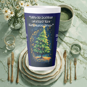 Dansende Kerstboom Muzieknoten Kerstpret Latte Mok