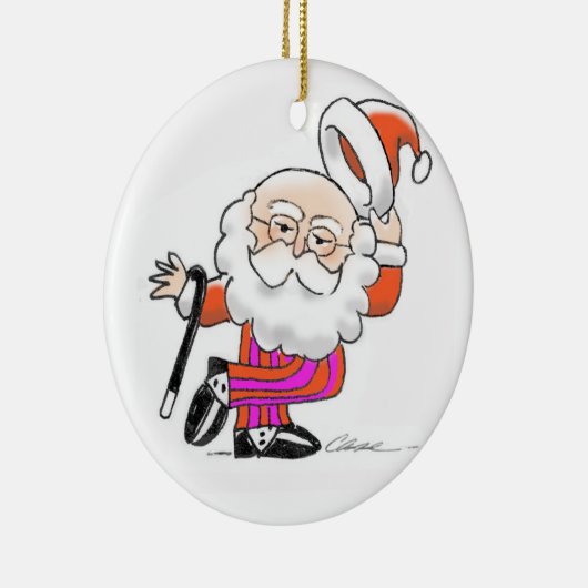 Dansende kerstkerstversiering keramisch ornament (Rechts)