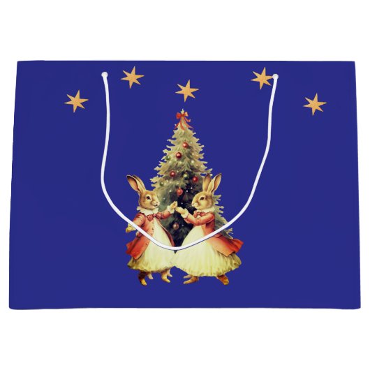 DANSENDE KERSTKONIJNTJES MET BOOM CADO GROOT CADEAUZAKJE (Voorkant)