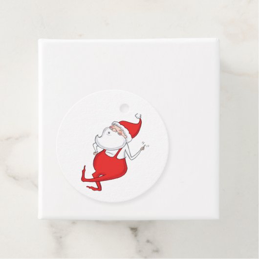 Dansende kerstman cadeau Label (In situ)