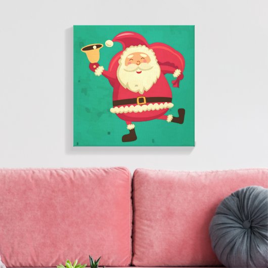 dansende Kerstman Canvas Afdruk (Insitu (Woonkamer))