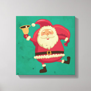 dansende Kerstman Canvas Afdruk