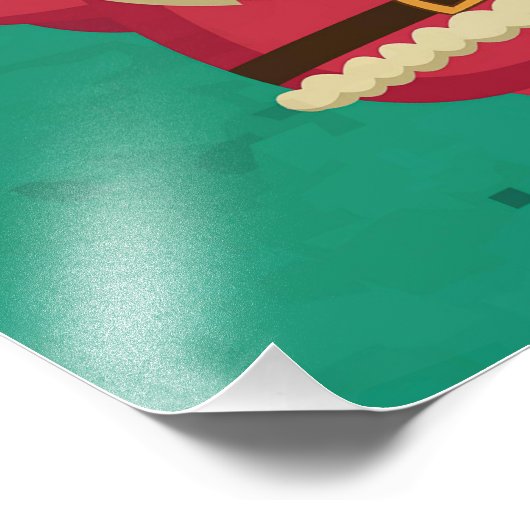 dansende Kerstman Foto Afdruk (Hoek)