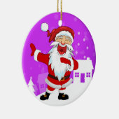 dansende Kerstman Keramisch Ornament (Rechts)