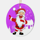 dansende Kerstman Keramisch Ornament (Links)