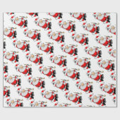 Dansende kerstman met Kerstmis Cadeaupapier (Vlak)