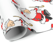 Dansende kerstman met Kerstmis Cadeaupapier (Rol Hoek)