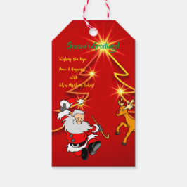 Dansende Kerstman - Middelgrote cadeautas Gift T Cadeaulabel