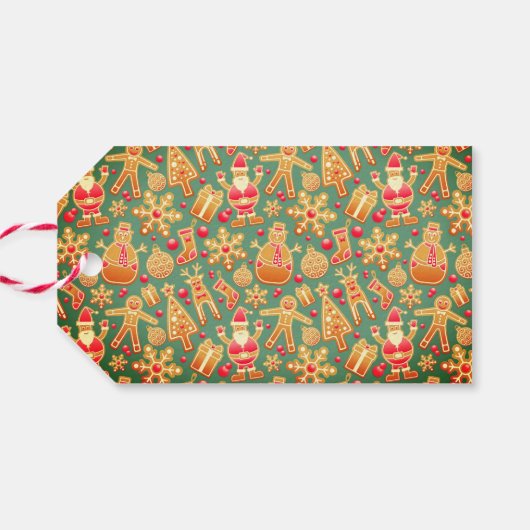 Dansende kerstman - Middelgrote cadeautas T Cadeaulabel (Achterkant Horizontaal)