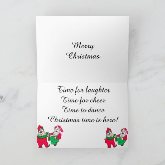 DANSENDE Kerstmiskaart van ELF Feestdagen Kaart (Binnen)