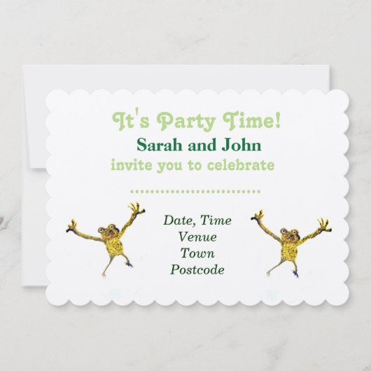 Dansende kikker feestbeest kaart (Voorkant)