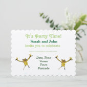 Dansende kikker feestbeest kaart (Staand voorkant)