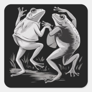 Dansende Kikkers Pad Goblincore Donkere Academics Vierkante Sticker