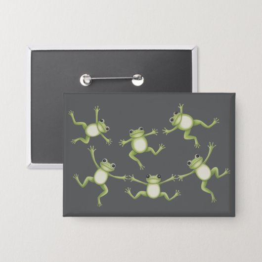 Dansende Kikkers Schattig Amfibie Natuur Liefhebbe Button (Voorkant / Achterkant)