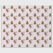 Dansende Kinder vintage kerst Cadeaupapier (Vlak)