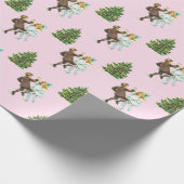 Dansende Kinder vintage kerst Cadeaupapier (Hoek)