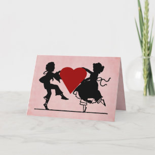 Dansende Kinderen Valentijn Feestdagen Kaart