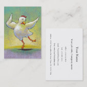 Dansende kip leuke kunst schattige kleurrijke dans visitekaartje (Voorkant / Achterkant)