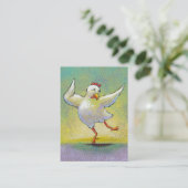 Dansende kip leuke kunst schattige kleurrijke dans visitekaartje (Staand voorkant)