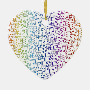 Dansende Kleurrijke Muzieknoten Muzikanten Muziek Keramisch Ornament