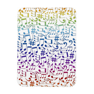 Dansende Kleurrijke Muzieknoten Muzikanten Muziek Magneet