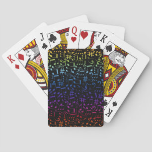 Dansende Kleurrijke Muzieknoten Muzikanten Muziek Pokerkaarten