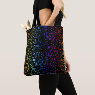 Dansende Kleurrijke Muzieknoten Muzikanten Muziek  Tote Bag