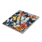 Dansende kleurrijke vlinder acryl kunst, tegeltje (Zijkant)