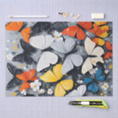 Dansende kleurrijke vlinder acryl kunst, tissuepapier (Craft)