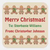 Dansende koekjes vierkante sticker (Voorkant)