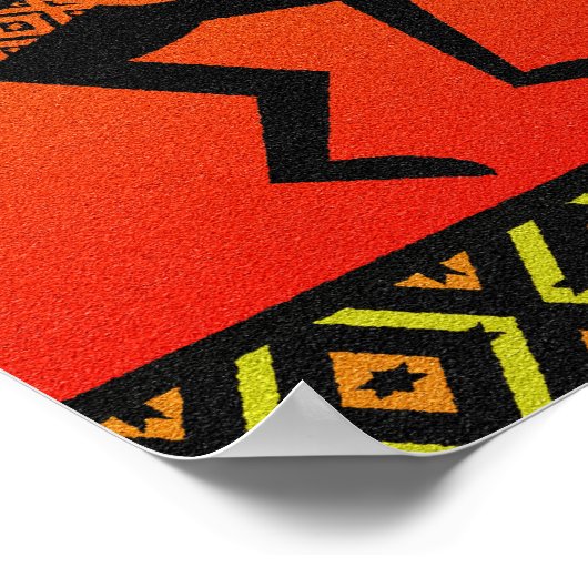 Dansende Kokopelli in zonnestammen Poster (Hoek)